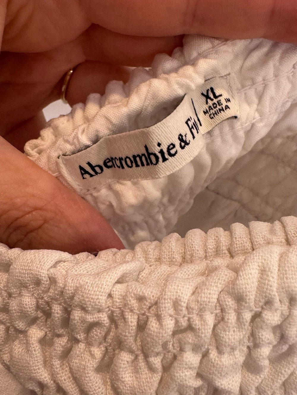 ABERCROMBIE & FITCH Women's Linen Scrunchie Strap Skort white Cross Back XL - Picture 4 of 7